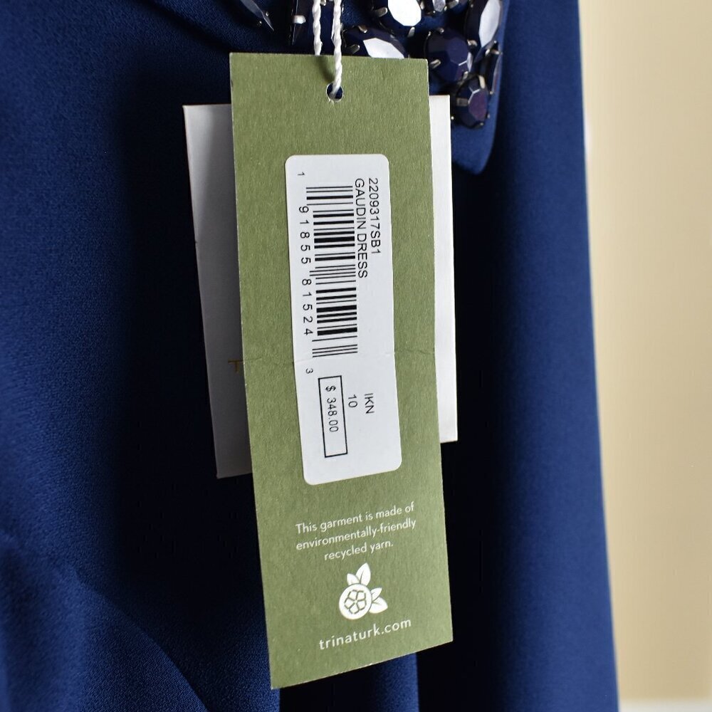 Trina Turk Gaudin Dress Navy NEW - 10 - Picture 11 of 11